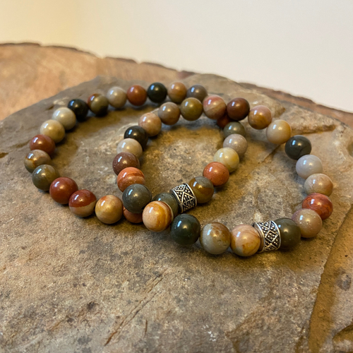Ocean Jasper Bead Bracelet