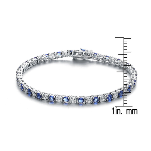 Collette Z Sterling Silver and Blue Cubic Zirconia Fashion Bracelet