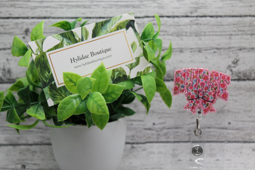 Floral Nurse with Bow Badge Reel