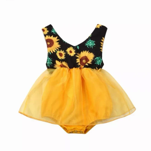 Sunflower Skirt Romper