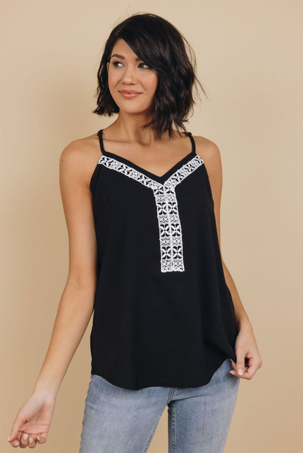 County Fair Lace V Neck Tank