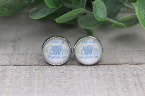 Dental Hygienist  Glass Stud Earrings