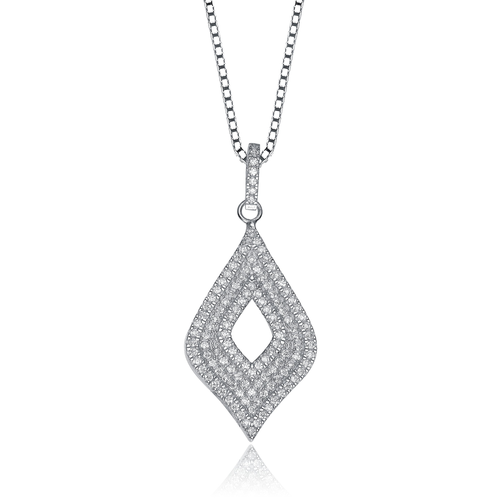 Collette Z Sterling Silver Cubic Zirconia Pear-shape Necklace
