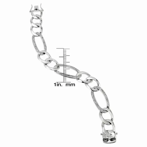 Collette Z Sterling Silver Cubic Zirconia Link Bracelet