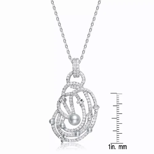 Collette Z Sterling Silver Cubic Zirconia Twisty Pendant