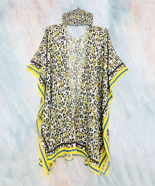 Multi Leopard Kimono with Mask Set (2 Pieces)