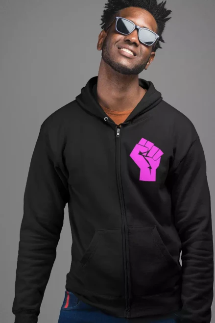 Black Lives Matter/Resist Fist Zip-Up with BLACK LIVES MATTER on Back