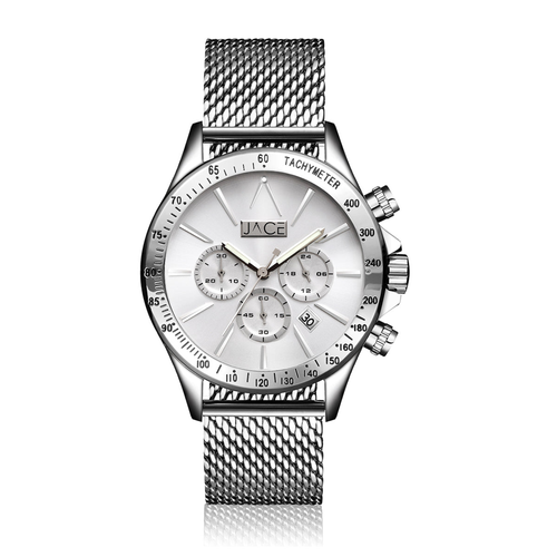 "LYON" MENS MESH BAND CHRONOGRAPH WATCH
