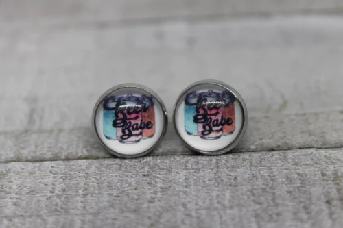 Beer Babe  Glass Stud Earrings