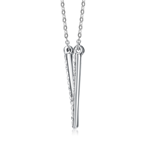 Collette Z Sterling Silver Cubic Zirconia V Necklace