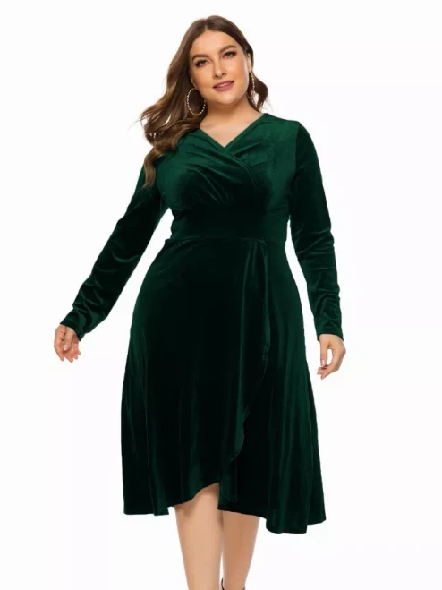 Hi-Lo Hem Velvet Dress