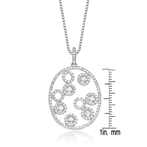 Collette Z Sterling Silver Cubic Zirconia Multiple Circle Necklace