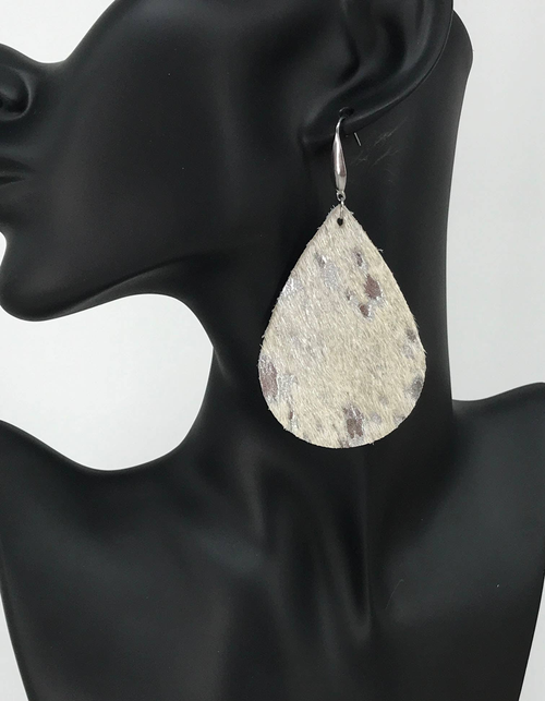 Hair On Leather Earrings 