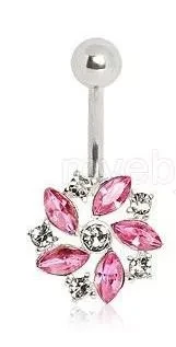 Surgical Steel Fancy Flower Navel Ring