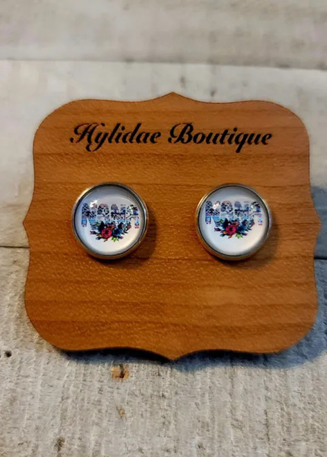 NANA Floral || Glass Stud Earrings || Hypoallergenic
