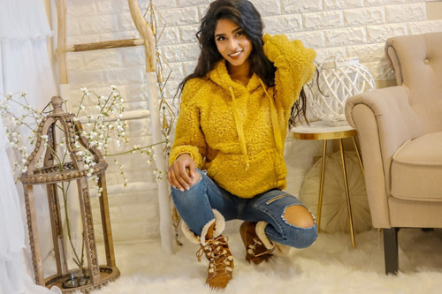 Sunshine Hooded Sherpa Sweater