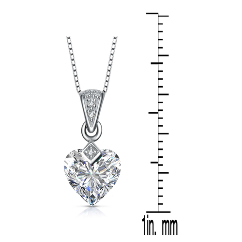 Collette Z Sterling Silver clear Heart Cubic Zirconia Pendant