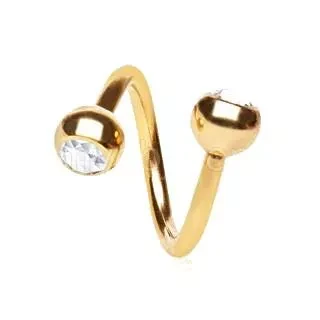 Gold Plated Over 316L Surgical Twist with Gemmed Balls