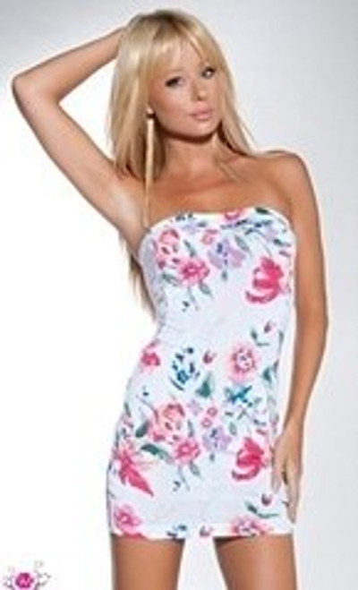 Lace Back Bandeau Mini Dress
