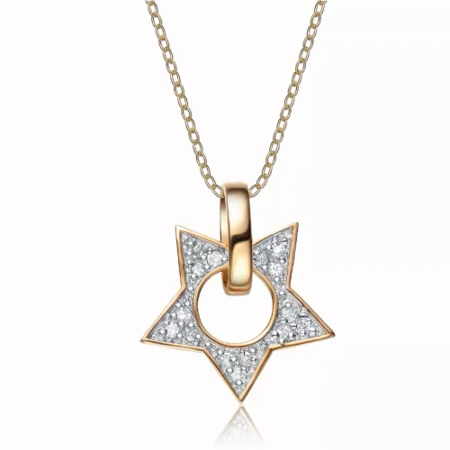 Collette Z Sterling Silver Cubic Zirconia Open Star Necklace