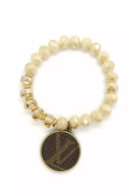 LV Again -Nude Crystal Mix Stretch Bracelet