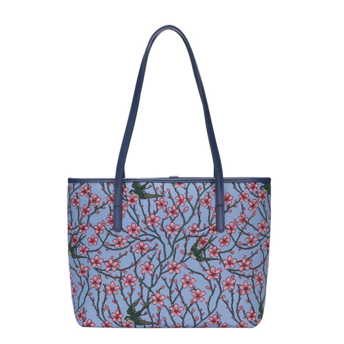 Almond Blossom And Swallow College/Shoulder Tote Bag