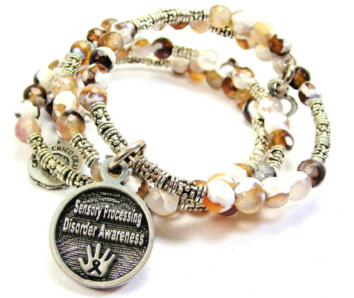 Sensory Processing Disorder Microcrystalline Quartz Wrap Agate Stone Bracelet