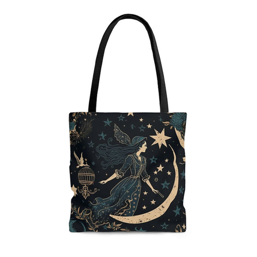 Vintage Gothic Celestial Witch Inspired - Cosmic Witchcraft -  Tote Bags  