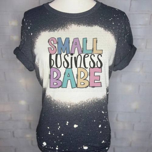 Small Business Babe Bleached Graphic 