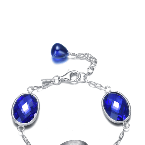 Collette Z Sterling Silver Blue Cubic Zirconia Bracelet