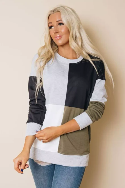 No Pressure Color Block Pullover