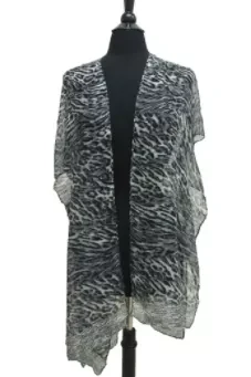 Animal Spring Kimono Black