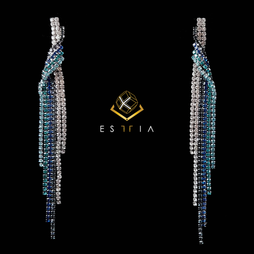 Twist Blue Long - Chandelier/Dangle