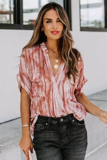 Unique Cuffed Split short sleeve Shirts