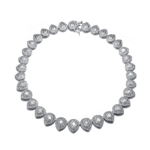 Collette Z Sterling Silver Cubic Zirconia Tiny Teardrop Necklace