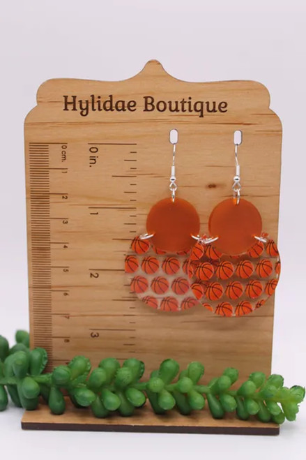 Basketball || Acrylic Dangle Earrings || Hypoallergenic