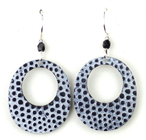 Large Black/White Patterned Hoop