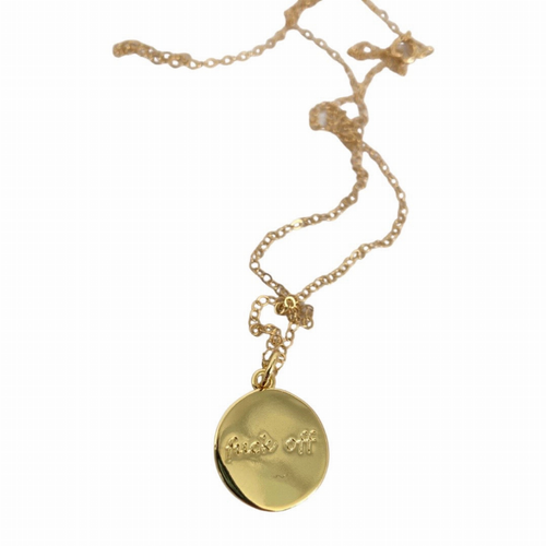 Fuck Off Gold Charm Necklace
