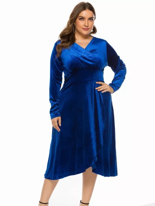 Hi-Lo Hem Velvet Dress