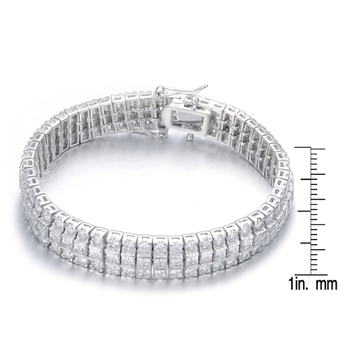 Collette Z Sterling Silver Cubic Zirconia Princess-cut Bracelet