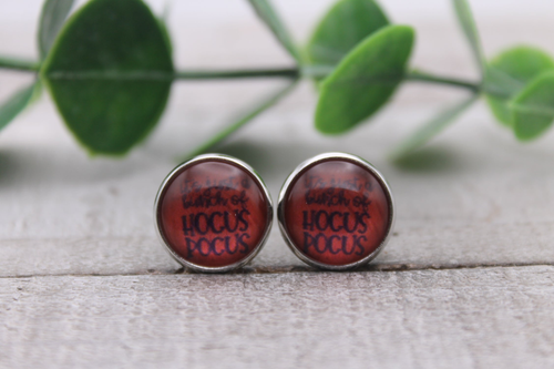 Just a Bunch of Hocus Pocus || Glass Stud Earrings || Hypoallergenic