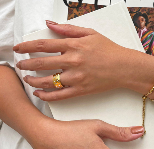 Copy of OPHELIA THICK GOLD PAVE RING