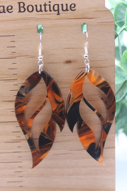 Tribal Flame || Acrylic Dangle Earrings || Hypoallergenic