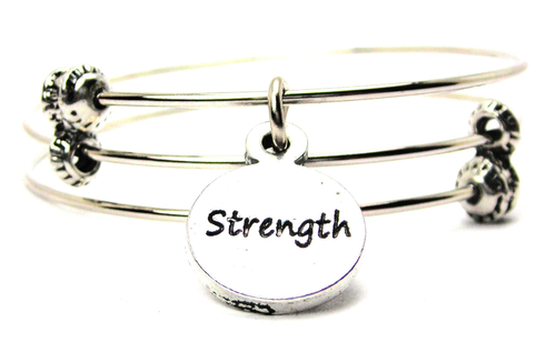 Strength Circle Triple Style Bangle Bracelet