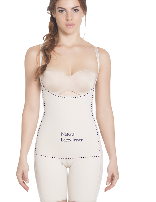 Siluet E Slimming Braless Mid-Thigh Body Shaper with Latex