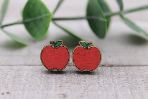 Apple || Stud Earrings || Hypoallergenic