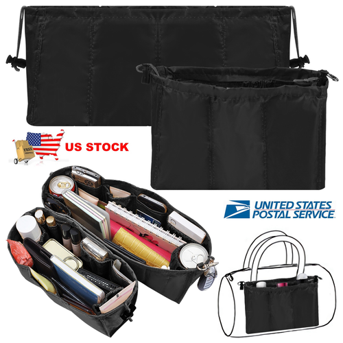 2pcs Handbag Organizer Insert Purse Organizer Multi-pockets Inner Bag