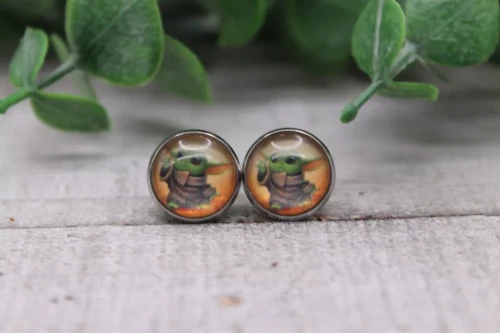 The Child  Glass Stud Earrings