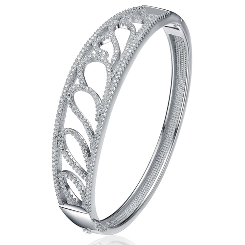 Collette Z Sterling Silver Cubic Zirconia Elegant Bangle