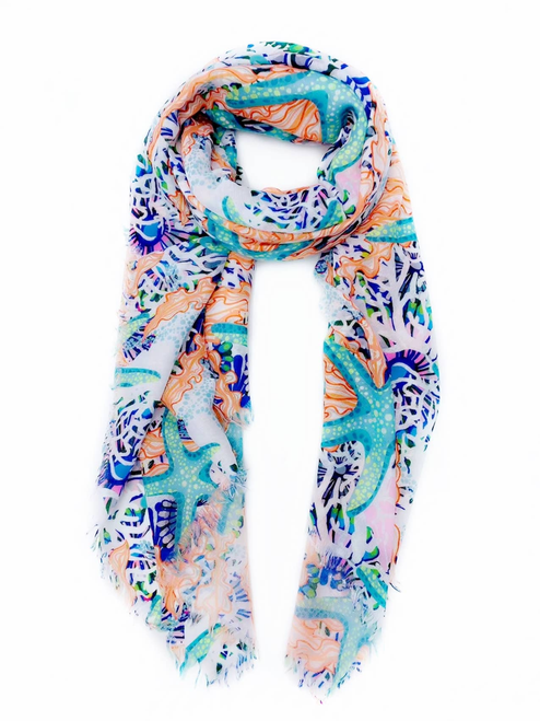Aqua- Starfish Scarf/Shawl